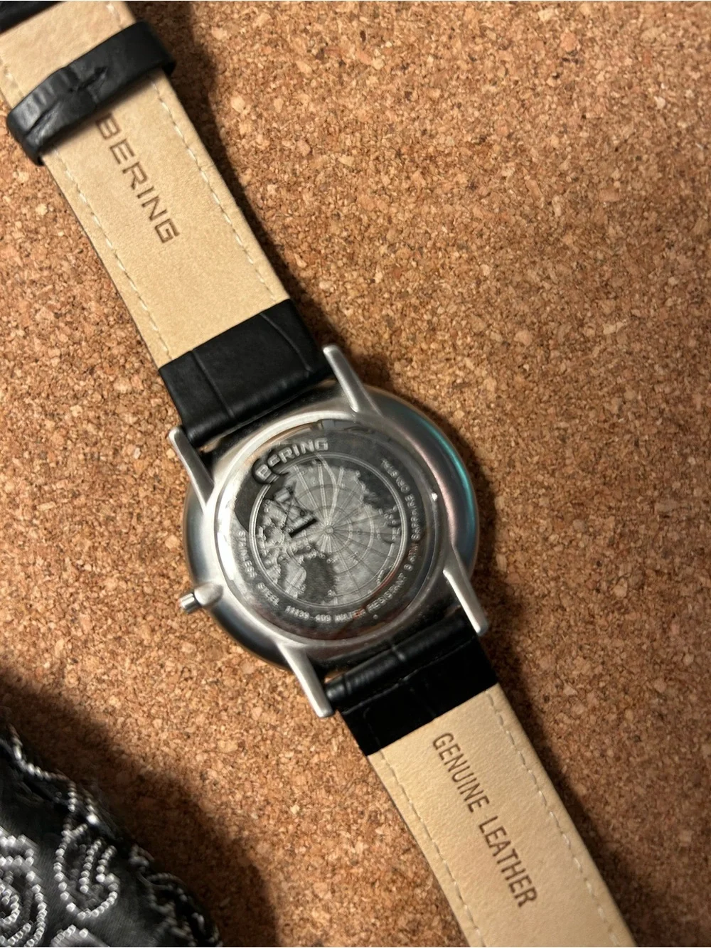Bering Black Men's Watch with Silver Case. Never worn, needs new battery.